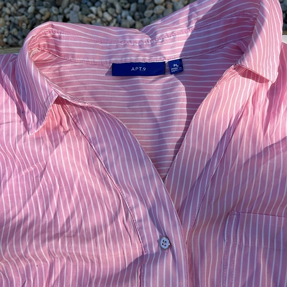 Apt 9 Pink Striped Blouse - Picture 3 of 5